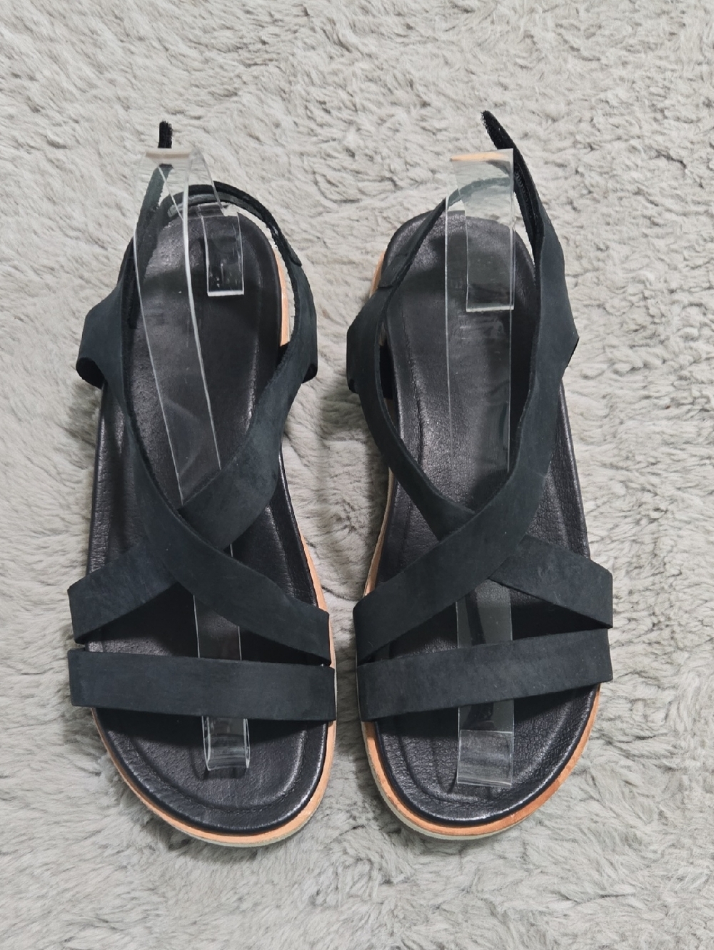 Merrell Women's Juno Backstrap Sandals in black leather straps size 9